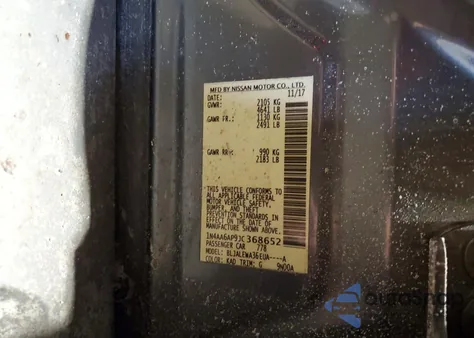 2018 Nissan Maxima 3.5S from USA, damaged, VIN 1N4AA6AP9JC368652